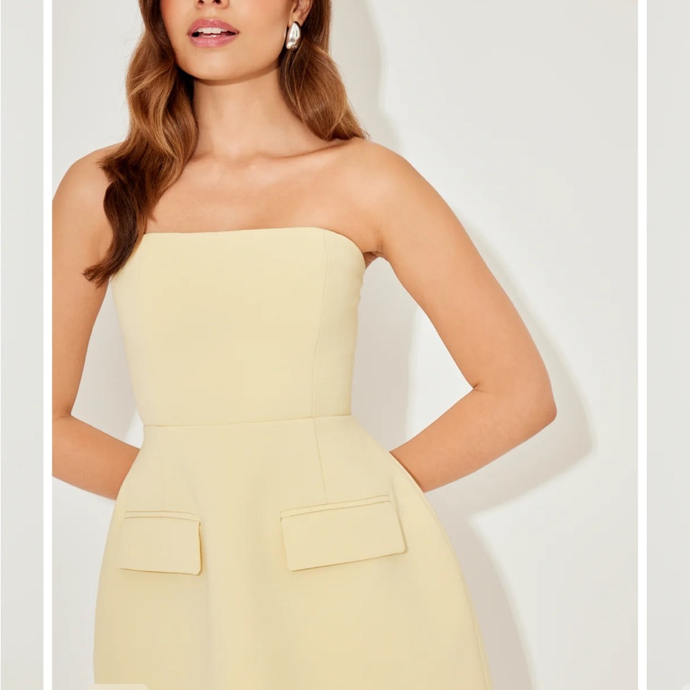 Odd Muse Strapless Lemon Mini Dress